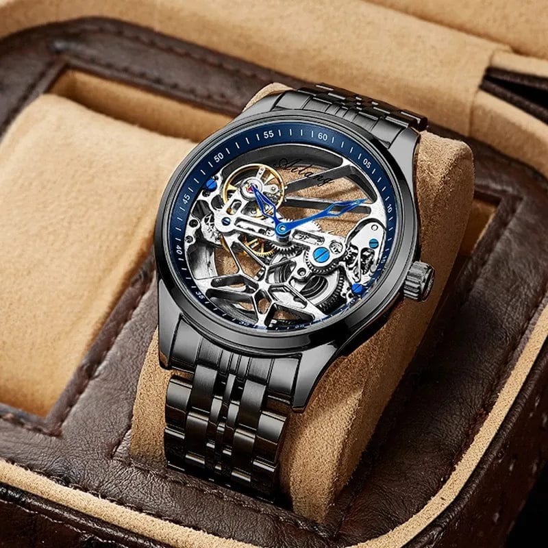 Luxury Skeleton Mechanical Watch for Men Transparent Hollow