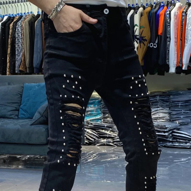 Jamickiki 2018 New Casual Mens Hip Hop Street Style Design Skinny Long  Jeans Pants, Ripped Denim Jeans Pants, Sport Denim Trousers.