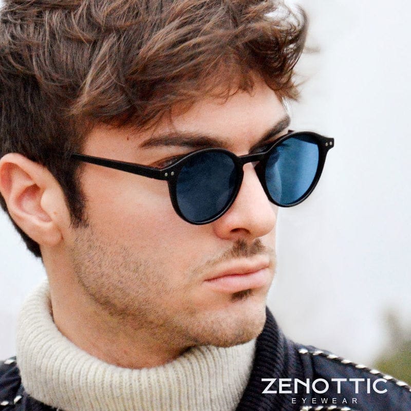 Vintage Chic Small Round Frame Polarized Sunglasses for Men