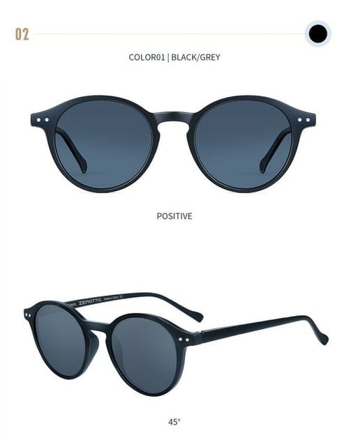 001 Vintage Chic: Small Round Frame Polarized Sunglasses for Men