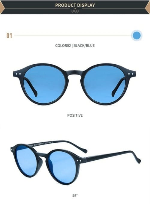002 Vintage Chic: Small Round Frame Polarized Sunglasses for Men