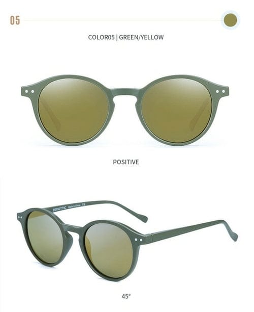005 Vintage Chic: Small Round Frame Polarized Sunglasses for Men