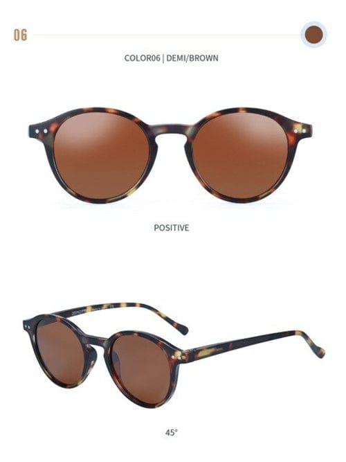 006 Vintage Chic: Small Round Frame Polarized Sunglasses for Men