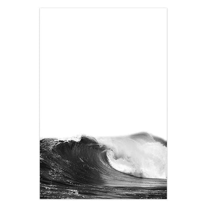 07 / 20x30cm No Frame Black and White Wall Art Seascape Canvas Print Poster Beach Girl Surfboard Painting Landscape Tropical Palm Picture Home Decor