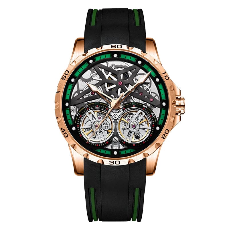 11 AILANG Men's Watch Advanced Sports Automatic Winding Clock Fashion Silicone Strap Tourbillon Skeleton Mechanical Watch New