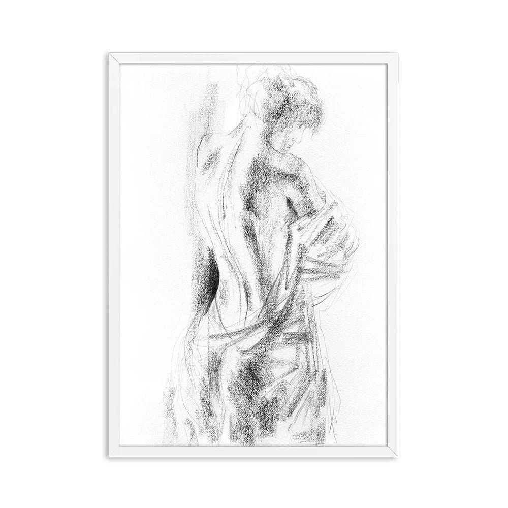 12 / 30x40CM No Frame Modern Abstract Aesthetic Wall Art Sexy Woman Back Black and White Nude HD Canvas Painting Poster Print Home Bedroom Decoration