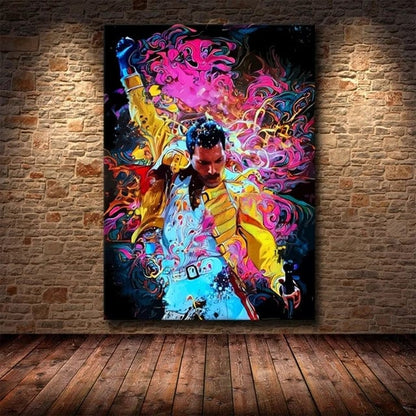 14 / 40X60cm Unframed Freddie Mercury Rock Music Canvas Painting Poster Queen Band Singer Wall Art Pictures Home Decor Painting Posters and Prints