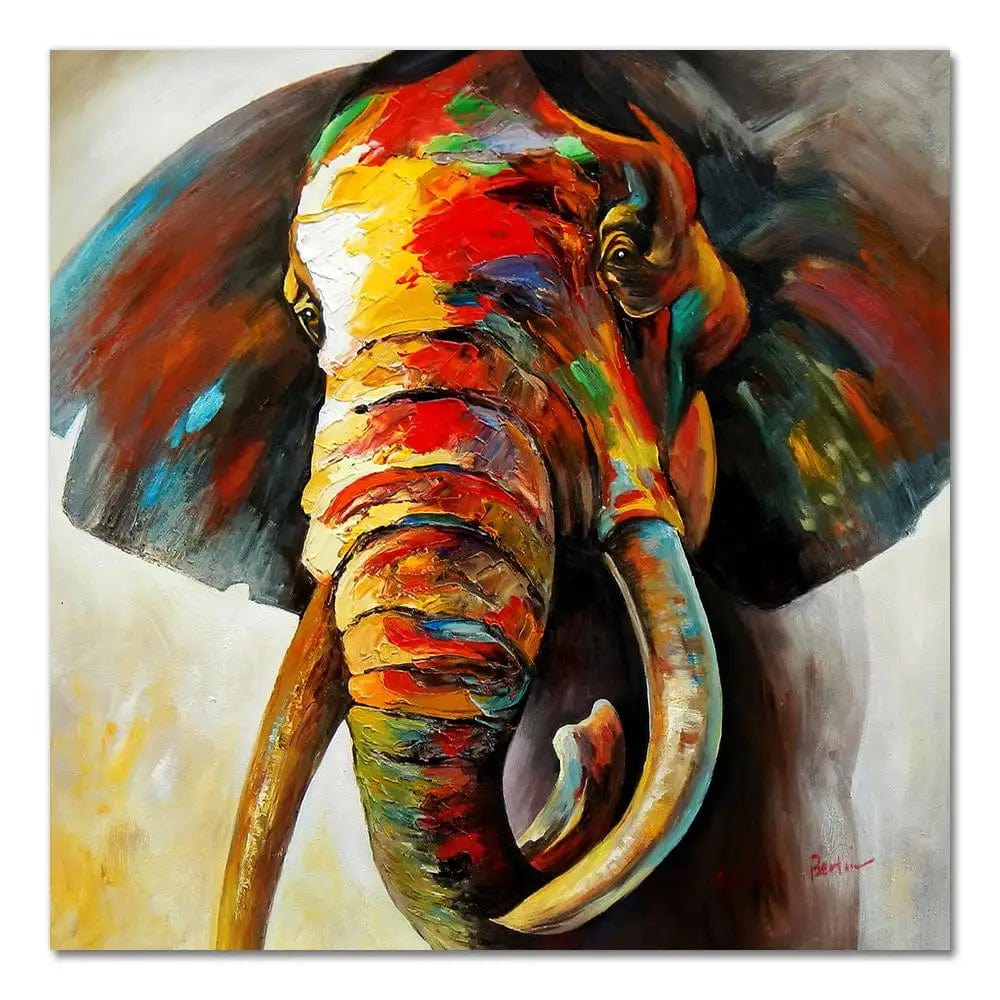 1857-02 / Medium 30x30cm Abstract Animals Oil Paintings on Canvas Wall Art Posters and Prints Cute Dog Pig Monkey Canvas Pictures for Kids Room Decor