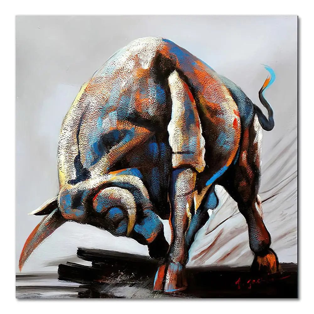 1857-03 / Medium 30x30cm Abstract Animals Oil Paintings on Canvas Wall Art Posters and Prints Cute Dog Pig Monkey Canvas Pictures for Kids Room Decor