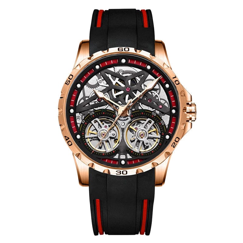 2 AILANG Men's Watch Advanced Sports Automatic Winding Clock Fashion Silicone Strap Tourbillon Skeleton Mechanical Watch New