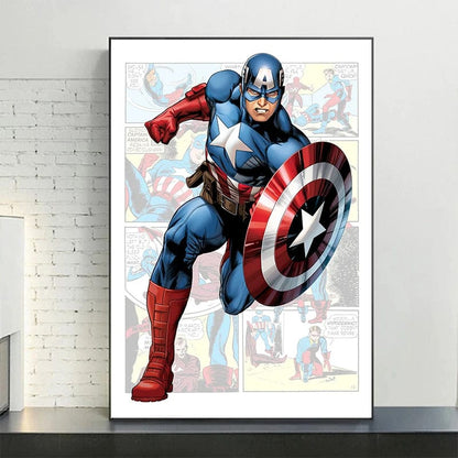 2 / Medium 30x45cm Disney Marvel Avengers Comics Posters Spiderman Captain America Canvas Painting Prints Wall Art Picture Kids Room Decor Mural