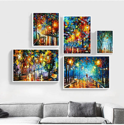 2021 Coloring  Hand - Painted Oil Painting Landscape for The Living Room Wall Art Home Decoration Abstract Without Frame