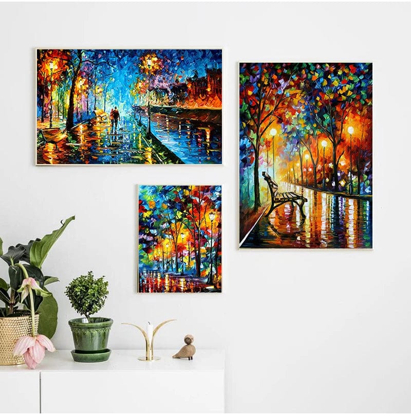 2021 Coloring  Hand - Painted Oil Painting Landscape for The Living Room Wall Art Home Decoration Abstract Without Frame