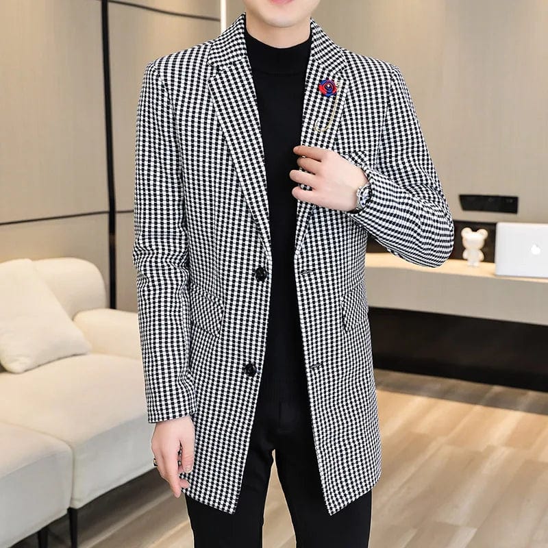 2022 Autumn Winter Wool Blends Jacket Men Long Casual Business Trench Coat Streetwear Overcoat Social Windbreaker Men Clothing