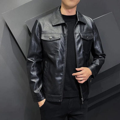2023 New Motorcycle Pilot Leather Jacket Fashion Brand Men's Designer Punk Wind Zipper Design Men's Slim Fit Jacket Coat S-5XL