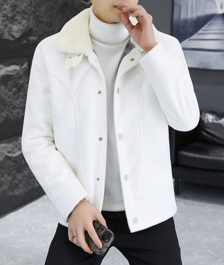 2023 Winter Wool Blends Jackets Men Fashion Motorcycle Jacket Casual Business Woolen Overcoat Streetwear Social Men Clothing