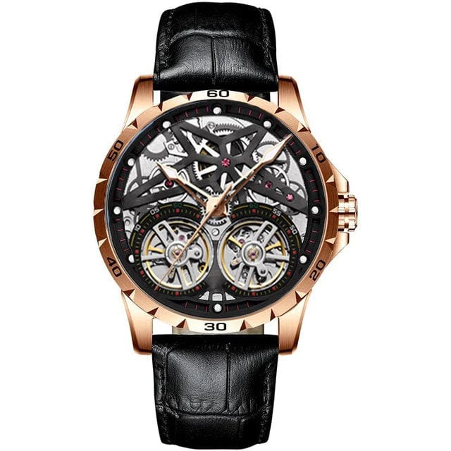 21 Men's Advanced Automatic Watch - Tourbillon Skeleton Mechanical Timepiece with Automatic Winding