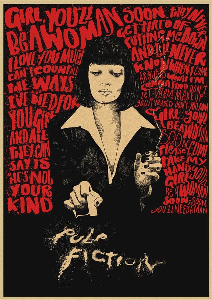 25 / Medium 30X40cm Pulp Fiction Vintage Quentin Tarantino Classic Movie Canvas Artwork Prints