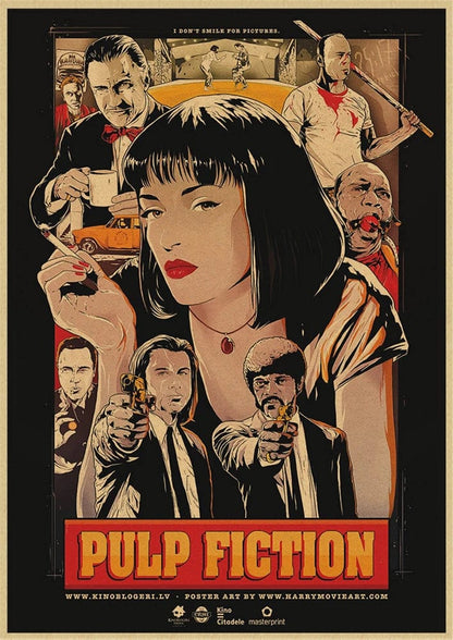27 / Medium 30X40cm Pulp Fiction Vintage Quentin Tarantino Classic Movie Canvas Artwork Prints