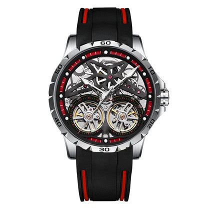 3 Men's Advanced Automatic Watch - Tourbillon Skeleton Mechanical Timepiece with Automatic Winding