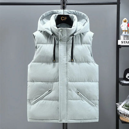 #3625 Winter Vest Plus Size 6XL 7XL 8XL Sleeveless Jacket Men Slim Warm Down Cotton Men's Vest Outerwear Sleeveless Coat Zipper