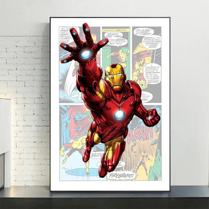 5 / 30x40cm No Frame Disney Marvel Avengers Comics Posters Spiderman Captain America Canvas Painting Prints Wall Art Picture Kids Room Decor Mural