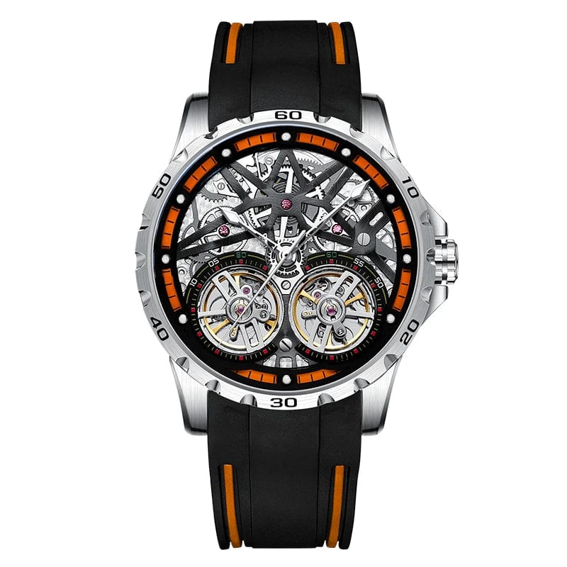 6 AILANG Men's Watch Advanced Sports Automatic Winding Clock Fashion Silicone Strap Tourbillon Skeleton Mechanical Watch New