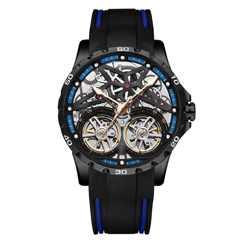 7 Men's Advanced Automatic Watch - Tourbillon Skeleton Mechanical Timepiece with Automatic Winding