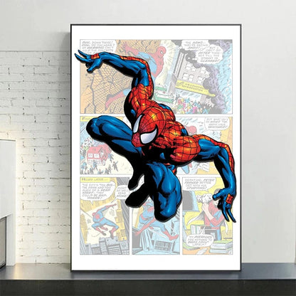 8 / 30x40cm No Frame Disney Marvel Avengers Comics Posters Spiderman Captain America Canvas Painting Prints Wall Art Picture Kids Room Decor Mural