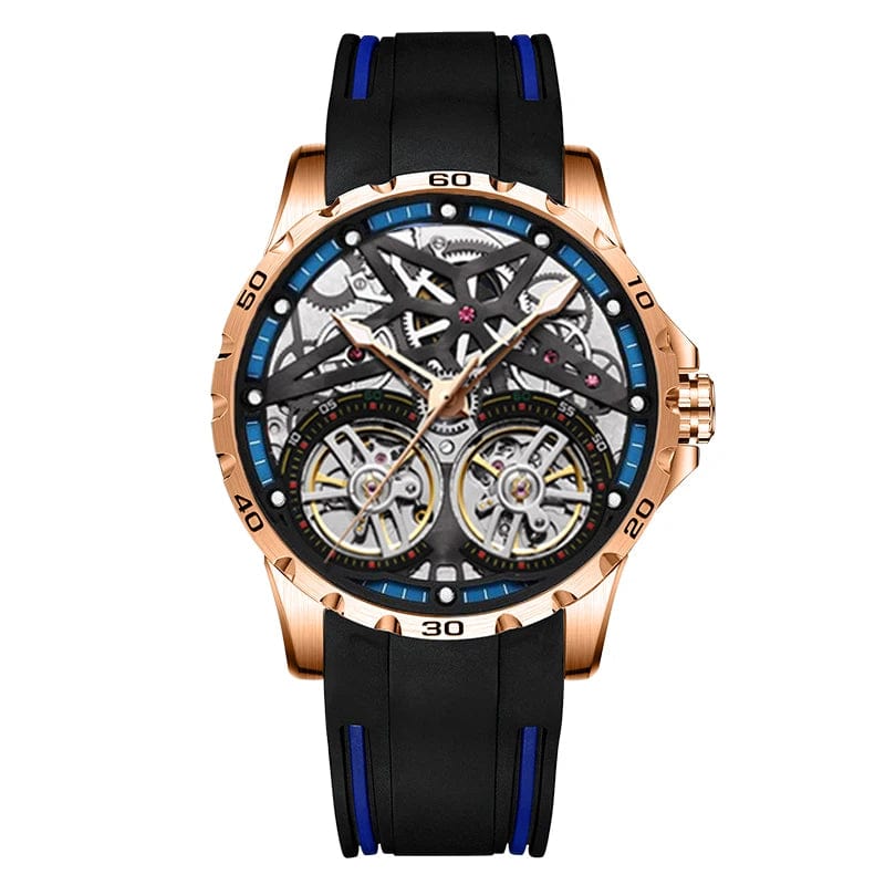 8 AILANG Men's Watch Advanced Sports Automatic Winding Clock Fashion Silicone Strap Tourbillon Skeleton Mechanical Watch New