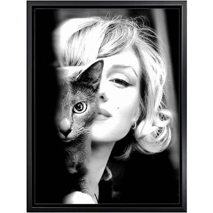 8 / X Large 60x90cm Marilyn Monroe Black and White Canvas Wall Art | Movie Star Portrait Photography | Living Room Decor