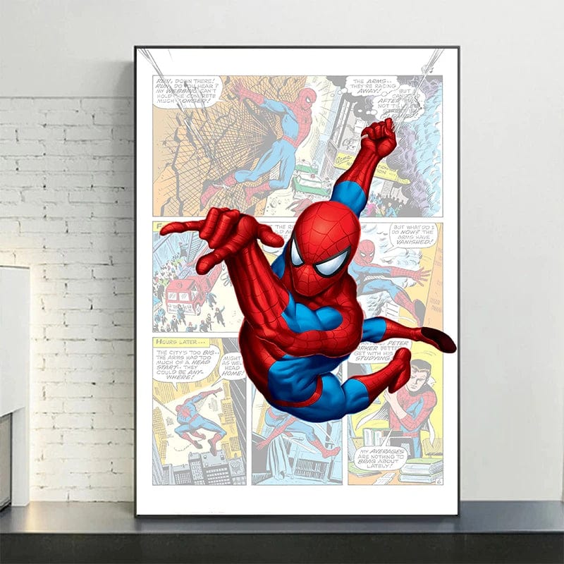 9 / 30x40cm No Frame Disney Marvel Avengers Comics Posters Spiderman Captain America Canvas Painting Prints Wall Art Picture Kids Room Decor Mural