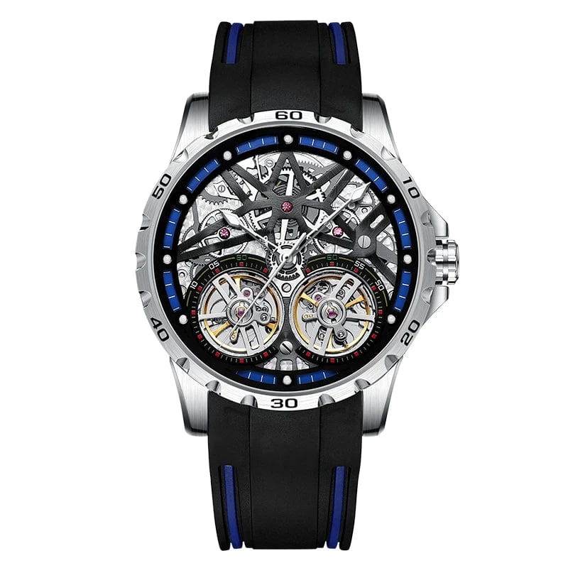 9 Men's Advanced Automatic Watch - Tourbillon Skeleton Mechanical Timepiece with Automatic Winding