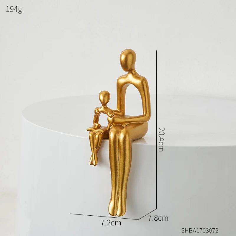 A Modern Golden Abstract Family Sculpture&Figurines for Interior Statue Resin Figure Living Room Decor Gift Decor Home
