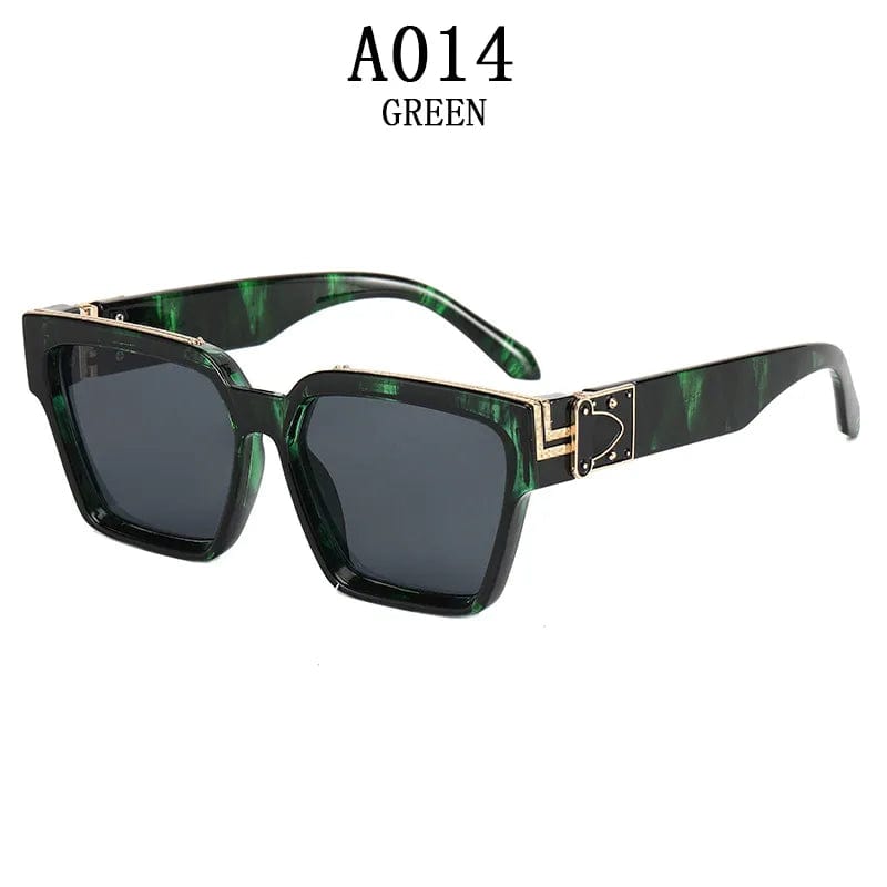A014 Timeless Opulence: Square Oversized Millionaire Fashion Glasses - Vintage Glamour Luxury Sunglasses for Men