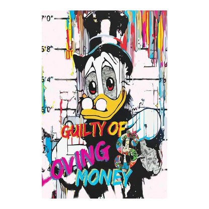 AE004-3 / 30X40cm Unframed Disney Graffiti Art Poster and Prints Mickey Mouse and Donald Duck Canvas Paintings Banksy Wall Art Picture for Home Decoration