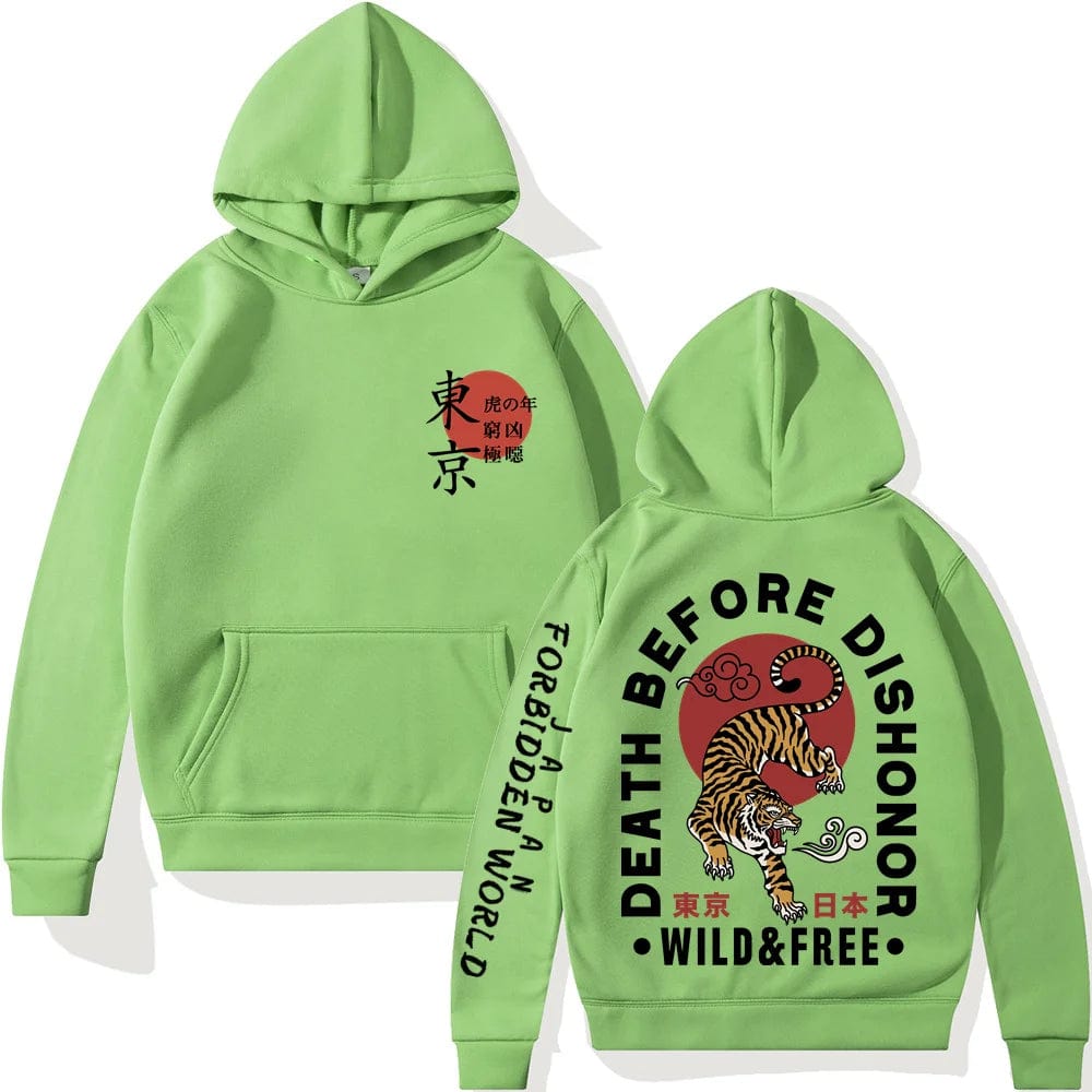 Apple Green / M nime Tiger Tokyo Revengers Printed Hoodies Hip Hop Sweatshirts Harajuku Long Sleeve Pullover Loose Print Streetwear for Unisex