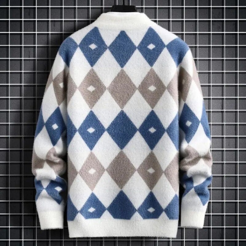 Aesthetic argyle online sweater