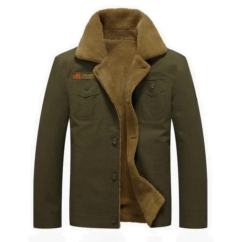 army green01 / Asian M is Eur XS Winter Denim Jacket Men's Wool Thick Thermal Men'Jacket Jacket Denim Coat Multi Pocket Denim Clothing Men's Outdoor Jacket L-6XL