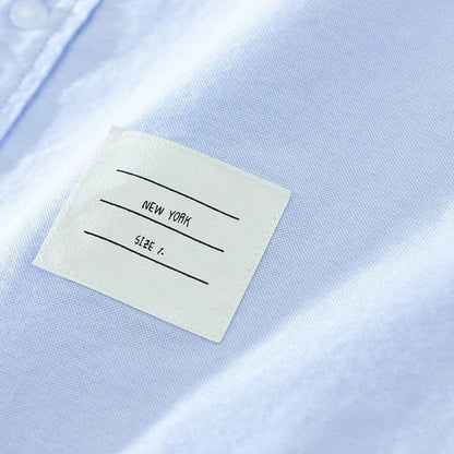 Autumn New Long Sleeve Patchwork Shirt for Men Cotton Turn-down Collar Blue Shirts Fashion Men's Clothing