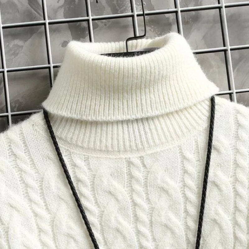 Autumn Winter Turtleneck Sweaters Men Stripe Twist Knitted Sweater Mens Streewear Warm Pullovers Male Coffee Sweaters Pullovers