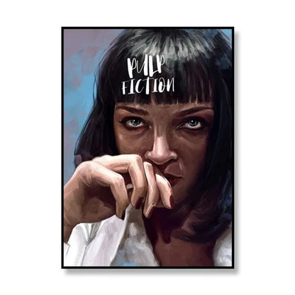 B / 30x40cm No Frame Pulp Fiction Movie Canvas Art Print Vintage Movie Poster Living Room Decoration Mural Modern Home Wall Decor Painting Unframed