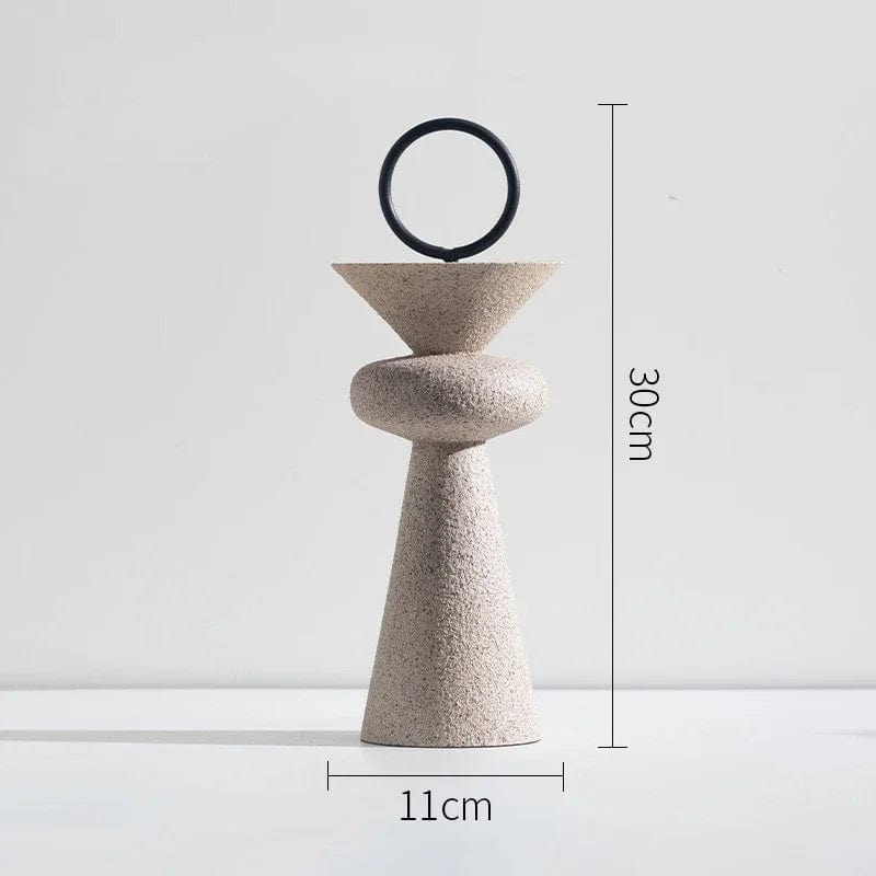 B Abstract Geometric Sandstone Statue: Creative Resin Art Ornaments for Entrance, Living Room, TV Cabinet, and Desktop Decor