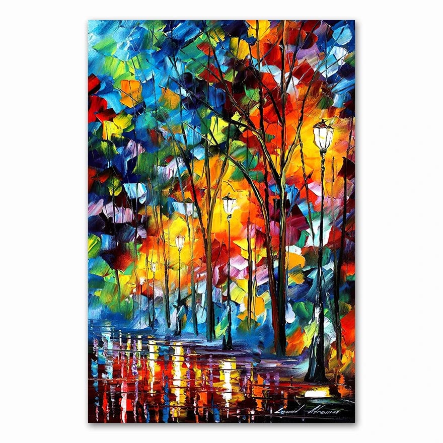 B / Medium 30x40cm 2021 Coloring  Hand - Painted Oil Painting Landscape for The Living Room Wall Art Home Decoration Abstract Without Frame