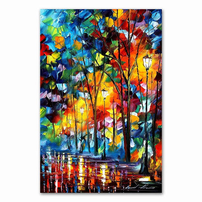 B / Medium 30x40cm 2021 Coloring  Hand - Painted Oil Painting Landscape for The Living Room Wall Art Home Decoration Abstract Without Frame