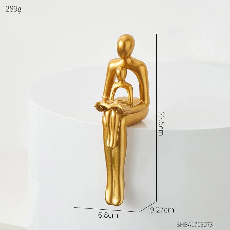 B Modern Golden Abstract Family Sculpture&Figurines for Interior Statue Resin Figure Living Room Decor Gift Decor Home