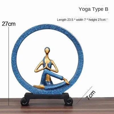 B Yoga Girl Figurine Reading Girl Statue Ornament for Desktop Office Bedroom Living Room Statues Home Decoration Sculptures Gifts