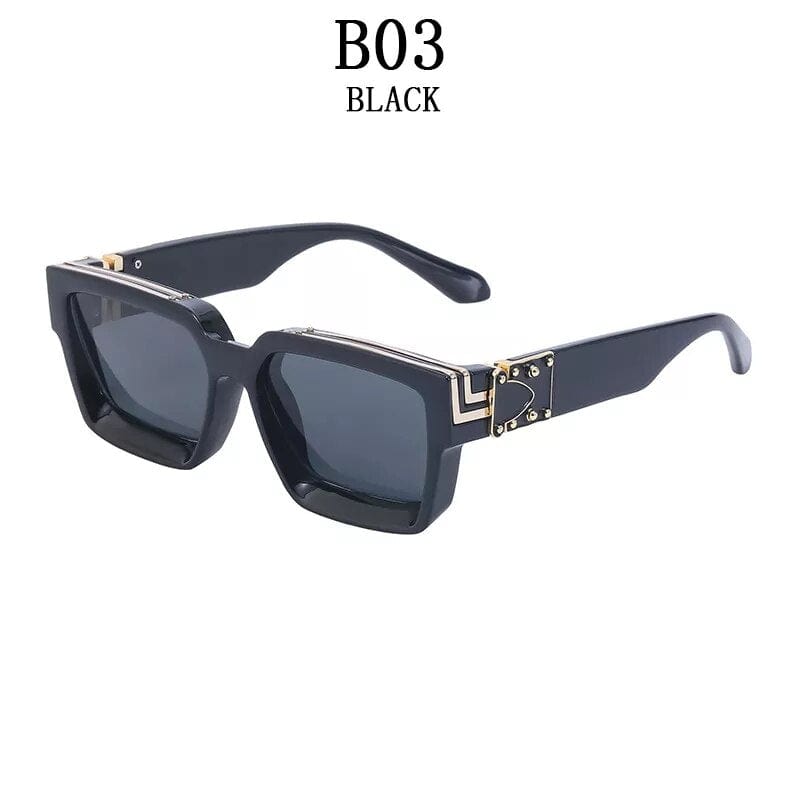 B03 Timeless Opulence: Square Oversized Millionaire Fashion Glasses - Vintage Glamour Luxury Sunglasses for Men