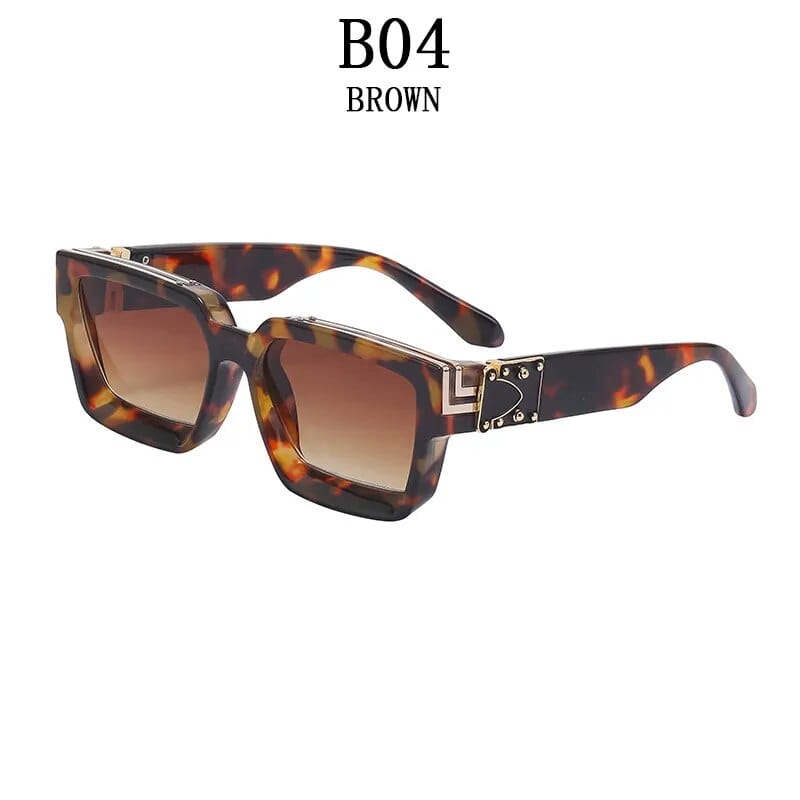 B04 Timeless Opulence: Square Oversized Millionaire Fashion Glasses - Vintage Glamour Luxury Sunglasses for Men