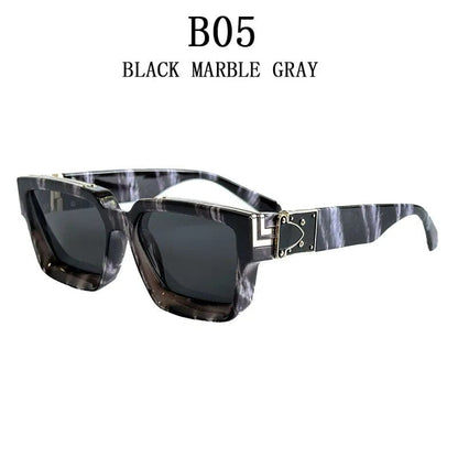 B05 Timeless Opulence: Square Oversized Millionaire Fashion Glasses - Vintage Glamour Luxury Sunglasses for Men